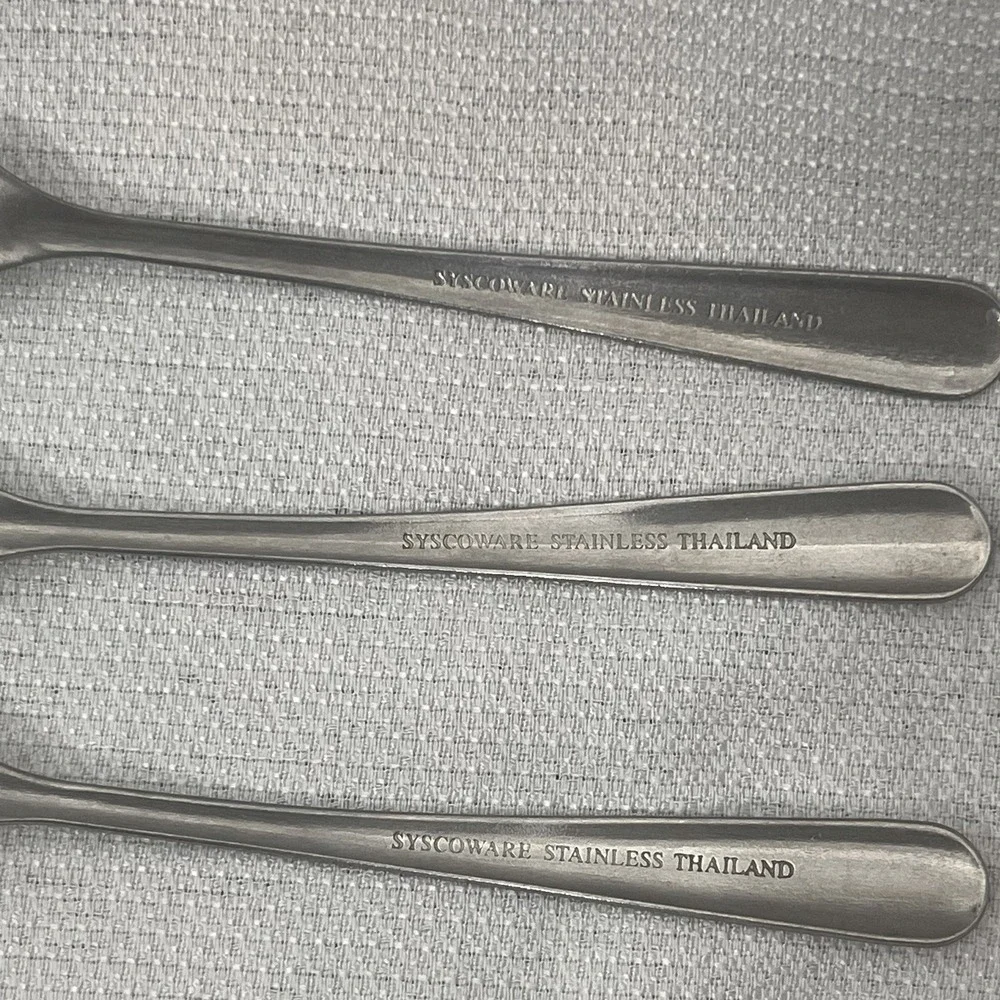 3 Vintage small Appetizer Forks stainless steel- SYSCOWARE
